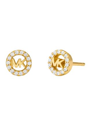Michael Kors Premium 14K guldpläterade MK silverörhängen MKC1727CZ710