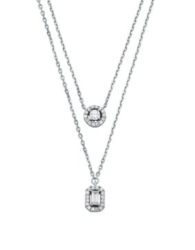 Michael Kors Brilliance två kedjor silverhalsband MKC1745CZ040