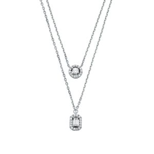 Michael Kors Brilliance två kedjor silverhalsband MKC1745CZ040  main product photo