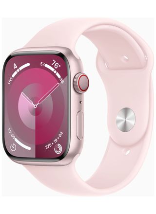 Apple Watch Series 9 GPS + Cellular 45mm Pink Aluminium Case with Light Pink Sport Band - S/M MRMK3KS/A