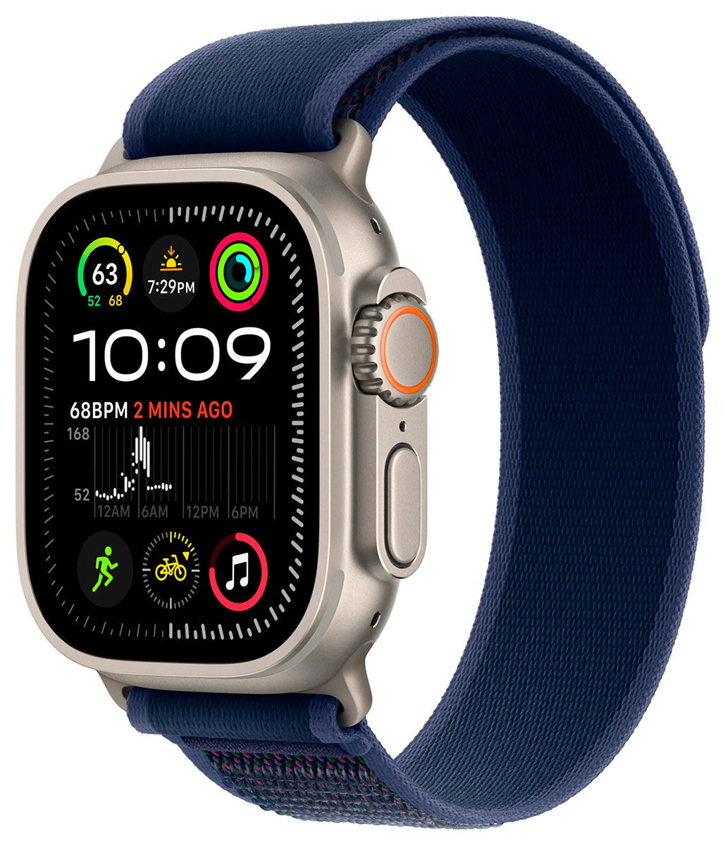 Apple Watch Ultra 2 GPS + Cellular 49mm Natural Titanium Case with Blue Trail Loop MX4L3KS/A