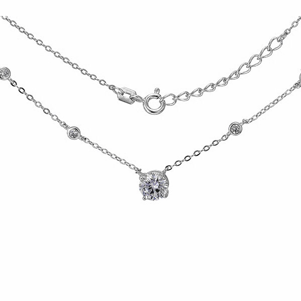 Lykken Casuals zirkoniahalsband i silver 45 cm