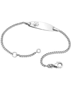 Lykken barn silver armband med bricka teddy