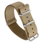 Tiera khaki NATO-armband - blankpolerad stål spänne och ringar 22 mm