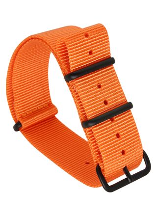 Tiera orange NATO-armband - Svart PVD spänne och ringar