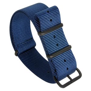 Tiera blått NATO-armband - Svart PVD spänne och ringar main product photo
