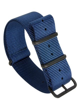 Tiera blått NATO-armband - Svart PVD spänne och ringar