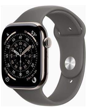 Apple Watch Series 11 GPS + Cellular 46mm Natural Titanium Case with Stone Grey Sport Band MFCX4QN/A
