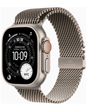 Apple Watch Ultra 3 GPS + Cellular 49mm Natural Titanium Case with Natural Titanium Milanese Loop MEWY4KS/A