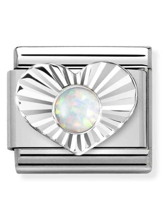 Nomination Classic Silvershine White Opal 330508/07