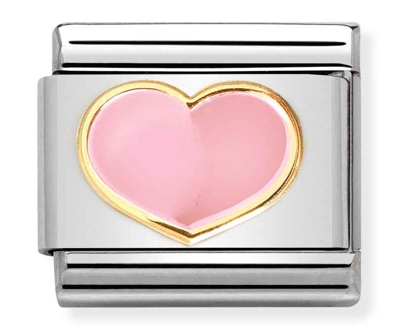 Nomination Classic Gold Pink heart berlock 030283 21