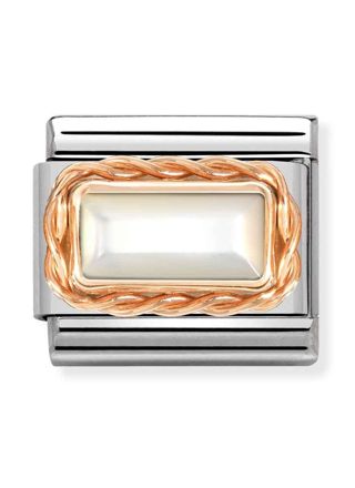Nomination Classic Rose Gold Buguette Stone White Mother of Pearl berlock 430512/12