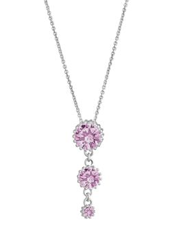 Lempikoru Bud tre stenar silver pink halsband platinerat 31 077 06 500