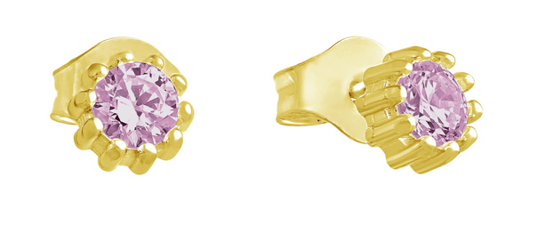 Lempikoru Bud solitär stiftorhangen 4 mm guldpläterat pink 53 079 06 000