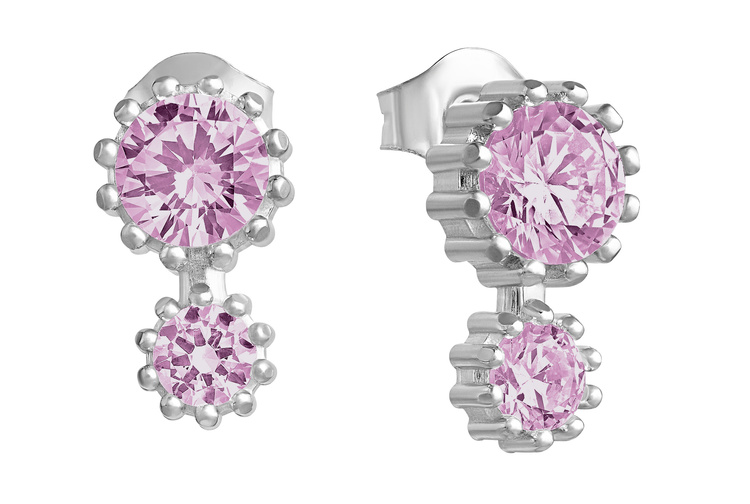 Lempikoru Bud 2-sten pink stiftorhangen silver platinerat 33 078 06 000