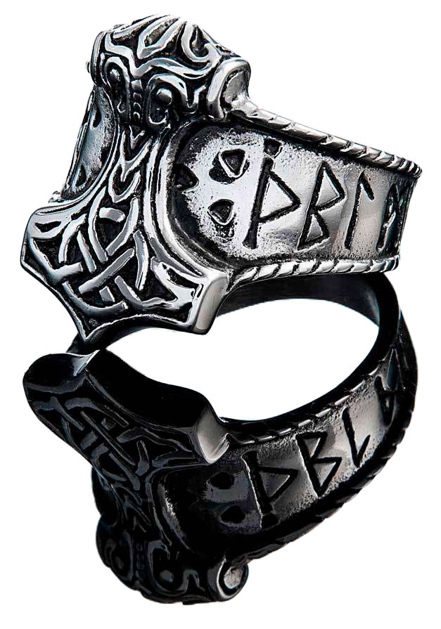 Northern Viking Jewelry Rune Thor's Hammer ring NVJSO002