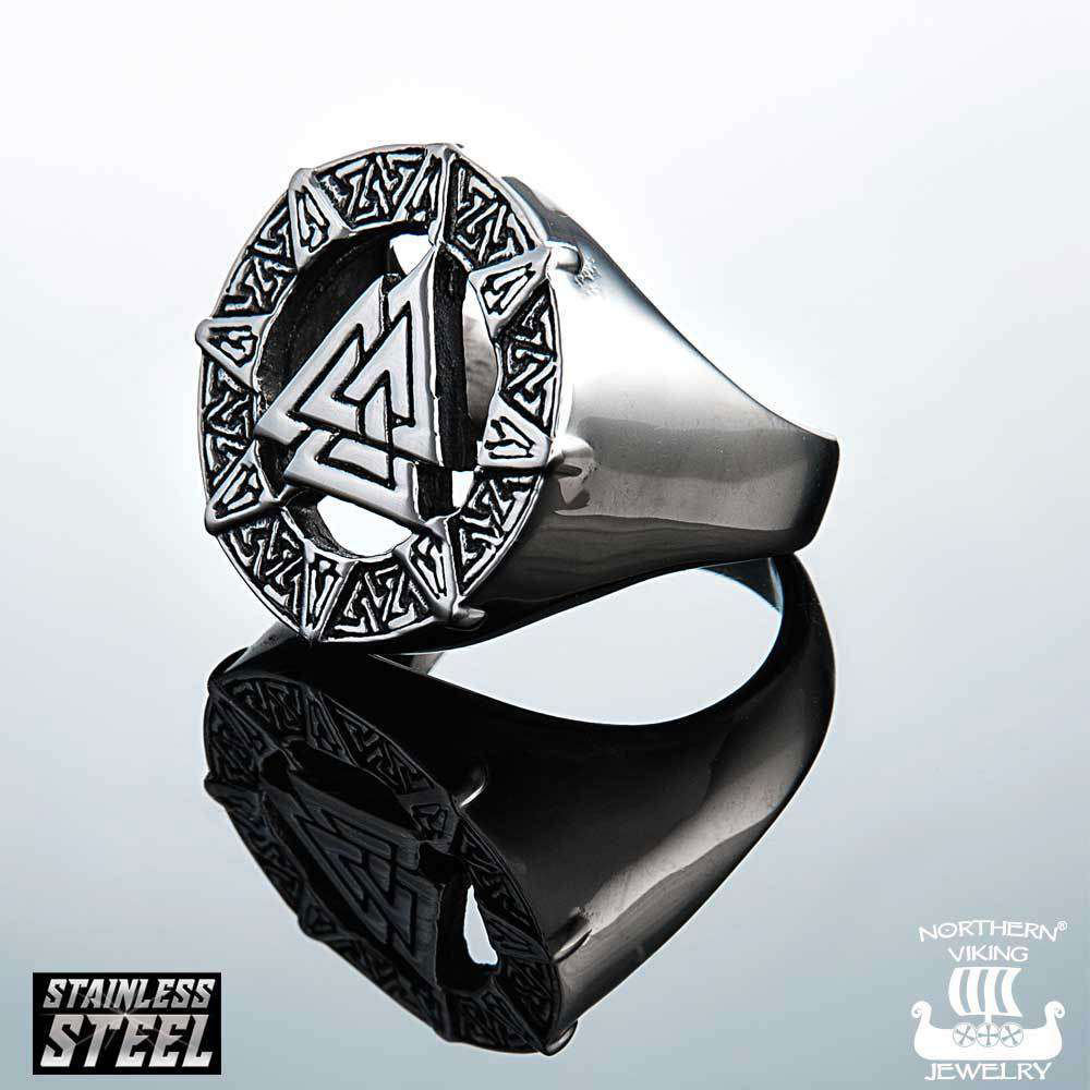 Northern Viking Jewelry Valknut Odin Symbol ring NVJSO015