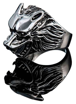 Northern Viking Jewelry Wolf Head Ring ring NVJSO016