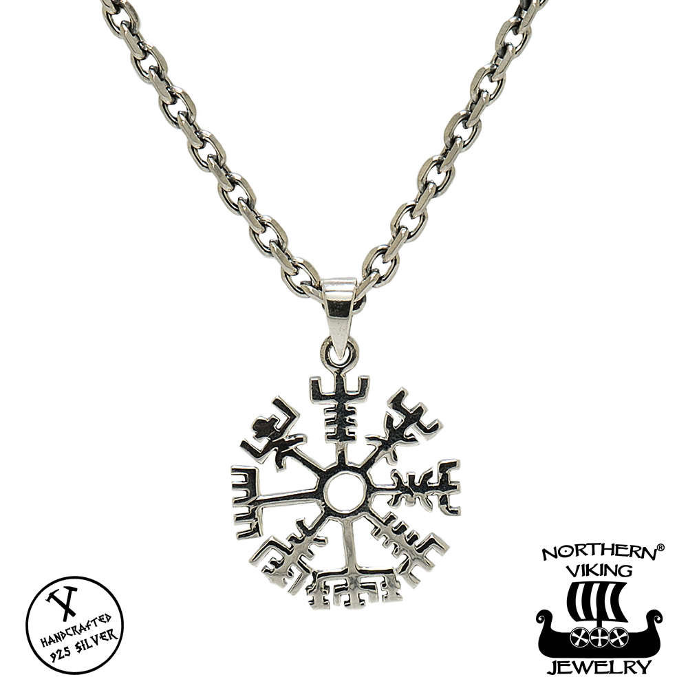 Northern Viking Jewelry Silver Vegvisir hänge NVJ-H-RS041