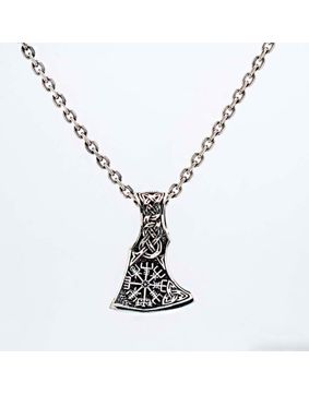 Northern Viking Jewelry Vegvisir Axehead hänge NVJ-H-RS048