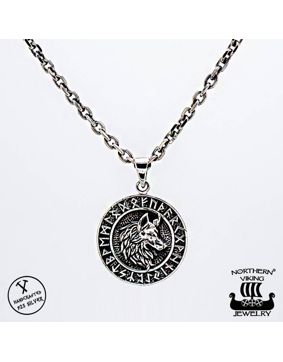 Northern Viking Jewelry Rune Wolf hänge NVJ-H-RS050