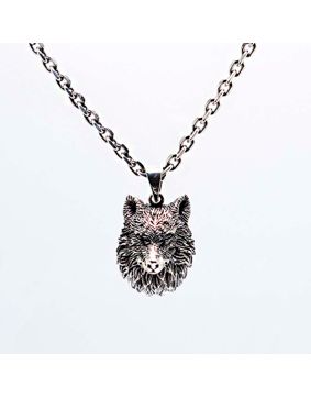 Northern Viking Jewelry Fenrir Wolf Head hänge NVJ-H-RS053