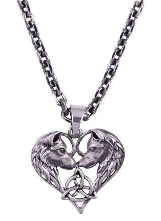 Northern Viking Jewelry Heart Wolf silver berlock NVJ-H-RS057