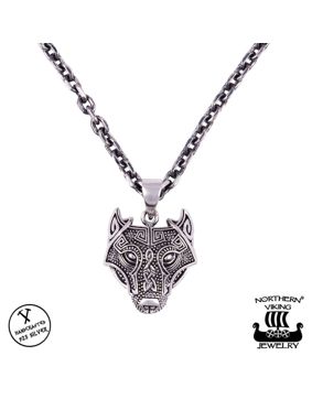 Northern Viking Jewelry Guardian Wolf hänge NVJ-H-RS060
