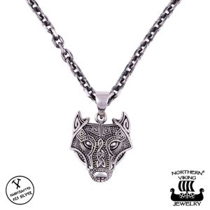 Northern Viking Jewelry Guardian Wolf hänge NVJ-H-RS060 main product photo