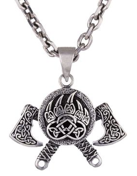 Northern Viking Jewelry Bear Paw Axe silver berlock NVJ-H-RS066