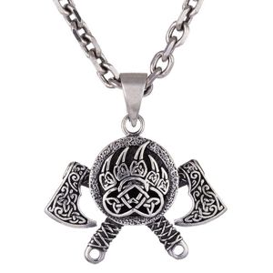 Northern Viking Jewelry Bear Paw Axe silver berlock NVJ-H-RS066 main product photo