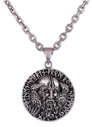 Northern Viking Jewelry Huginn and Muninn Raven Runes silver berlock NVJ-H-RS076