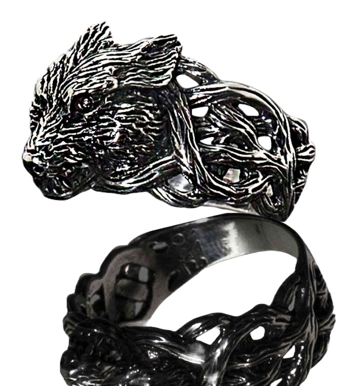 Northern Viking Jewelry Fenrir Wolf ring NVJ-H-SO010-200