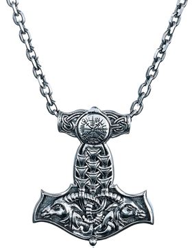 Northern Viking Jewelry Vegvisir Thor's Hammer hänge NVJ-H-RS023