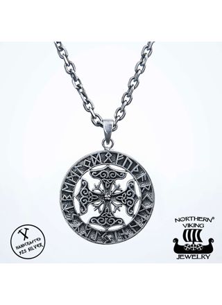 Northern Viking Jewelry Four Thor's Hammer hänge NVJ-H-RS030