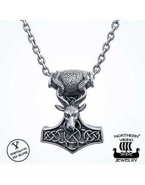 Northern Viking Jewelry Goat Thor's Hammer hänge NVJ-H-RS035