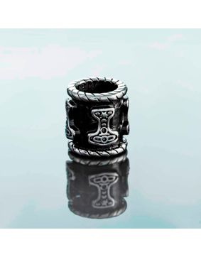Northern Viking Jewelry Black Thor skäggsmycke NVJHE001