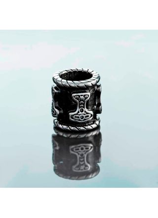 Northern Viking Jewelry Black Thor skäggsmycke NVJHE001