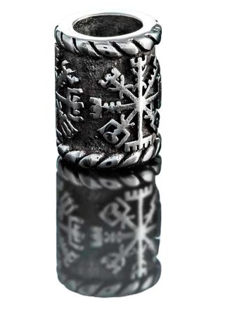 Northern Viking Jewelry Vegvisir skäggsmycke NVJHE007