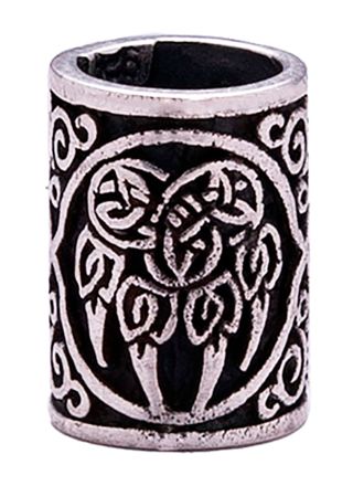 Northern Viking Jewelry Silver Björnens Tass skäggsmycke NVJHE024