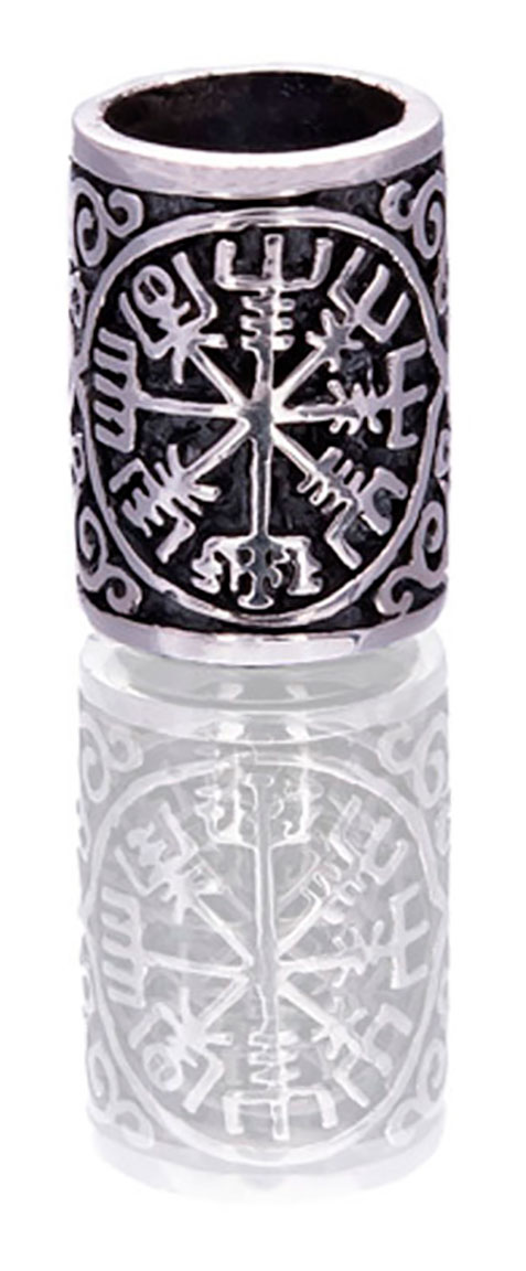 Northern Viking Jewelry Silver Vegvisir skäggsmycke NVJHE027