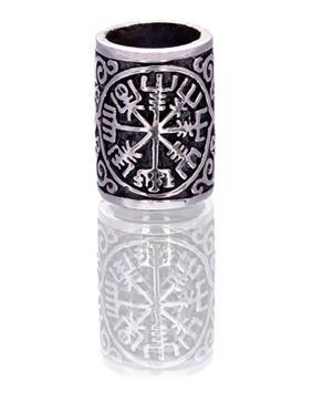 Northern Viking Jewelry Silver Vegvisir skäggsmycke NVJHE027