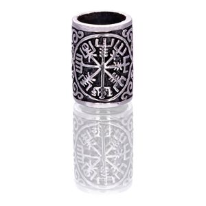 Northern Viking Jewelry Silver Vegvisir skäggsmycke NVJHE027 main product photo
