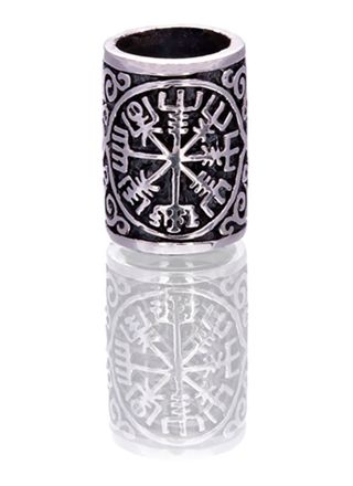 Northern Viking Jewelry Silver Vegvisir skäggsmycke NVJHE027
