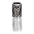 Northern Viking Jewelry Silver Väktare Varg skäggsmycke NVJHE028