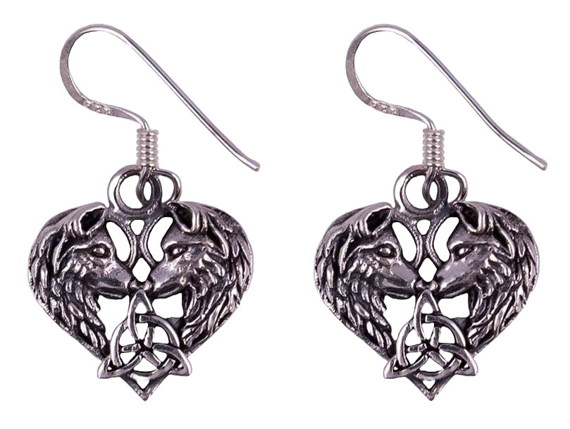 Northern Viking Jewelry Heart Wolf örhängen NVJKK038