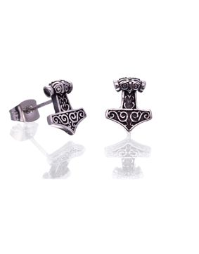Northern Viking Jewelry Stål Korp Thor's Hammare örhängen NVJKK040