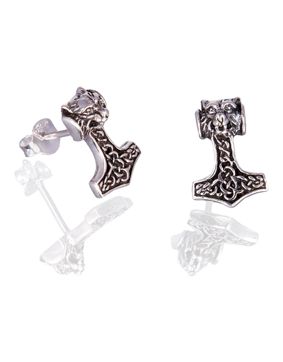 Northern Viking Jewelry Varghuvud Thor's Hammare örhängen NVJKK043