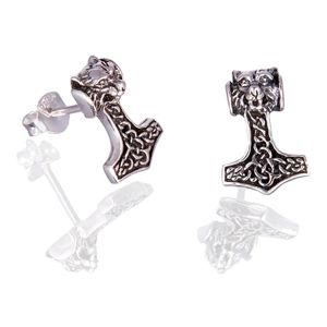 Northern Viking Jewelry Varghuvud Thor's Hammare örhängen NVJKK043 main product photo