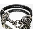 Northern Viking Jewelry Thors Hammer Wolf armband NVJRA013